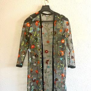 Floral lace sleeve Cardigan